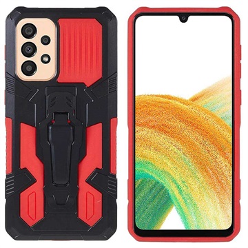 MechWarrior Project Samsung Galaxy A33 5G Hybrid Cover - Rood / Zwart