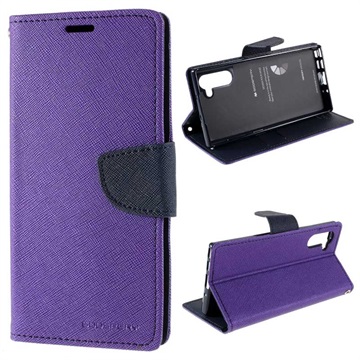 Mercury Goospery Fancy Diary Samsung Galaxy Note10 Wallet Case - Paars