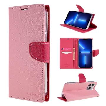 Mercury Goospery Fancy Diary iPhone 14 Pro Portemonnee Hoesje - Roze