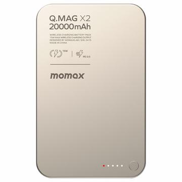 Momax Q.Mag X2 20000mAh Magnetische Draadloze Power Bank - Titaan Goud