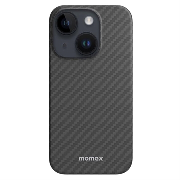 Momax Shock Resistant iPhone 14 Plus Plastic Hoesje - Koolstofvezel - Zwart