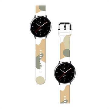 Moro Samsung Galaxy Watch siliconen band - 42 mm - Beige / Camouflage