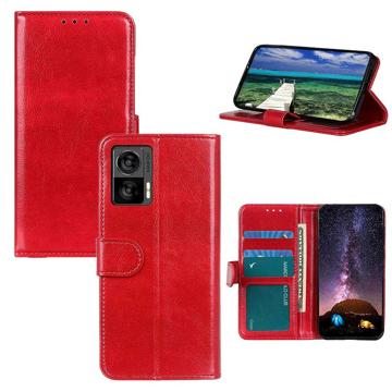 Motorola Edge 30 Neo Wallet Hoesje met Magnetische Sluiting - Rood