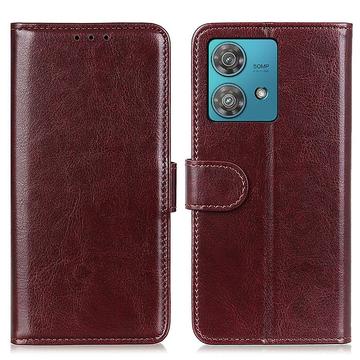 Motorola Edge 40 Neo Wallet Case met Magnetische Sluiting - Bruin