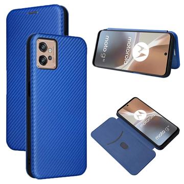 Motorola Moto G32 Flip Case - Koolstofvezel - Blauw