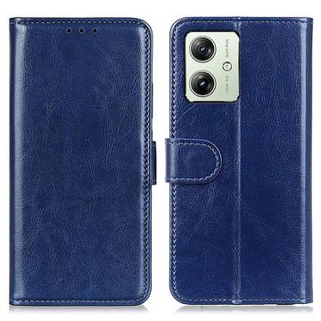 Motorola Moto G64 Portemonnee Hoesje met Magnetische Sluiting - Donkerblauw