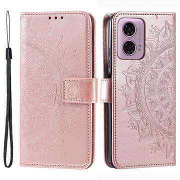 Motorola Moto G85 Mandala Series Portemonnee-hoesje - Rose Gold