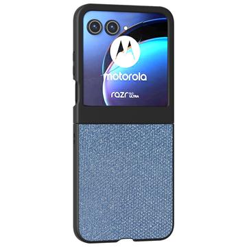 Motorola Razr 50 Strass Textuur Hybride Hoesje - Blauw