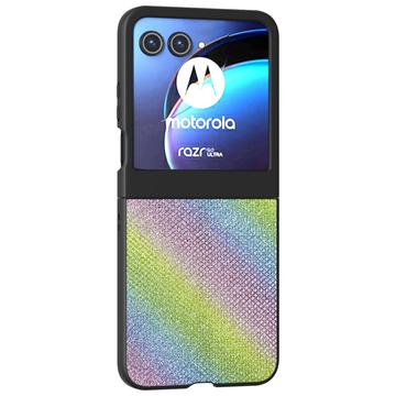 Motorola Razr 50 Strass Textuur Hybride Hoesje - Kleurrijk