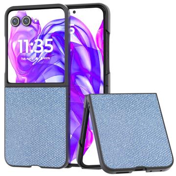 Motorola Razr 50 Ultra Strass Textuur Hybride Hoesje - Blauw