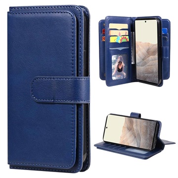 Multi-Card Slot Google Pixel 6 Wallet Case - Blauw