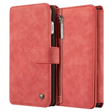 iPhone 7 Plus Caseme Multifunctionele Wallet Leren Hoesje - Rood