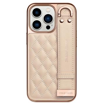 Onegif Design iPhone 14 Pro Max Hybride Hoesje met Draagriem - Roze