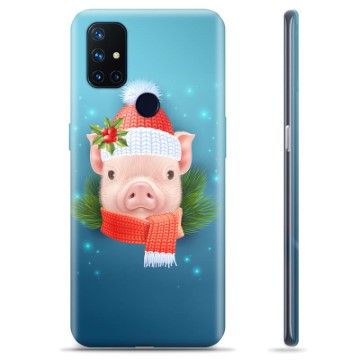 OnePlus Nord N10 5G TPU Hoesje - Winter Piggy