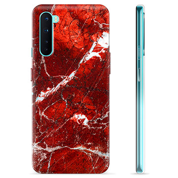 OnePlus Nord TPU Hoesje - Rood Marmer