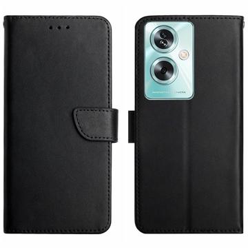 Oppo A59 Wallet Leren Hoesje met Standaard - Zwart