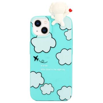 3D Figure-serie iPhone 14 TPU Hoesje - Wolk / Hond