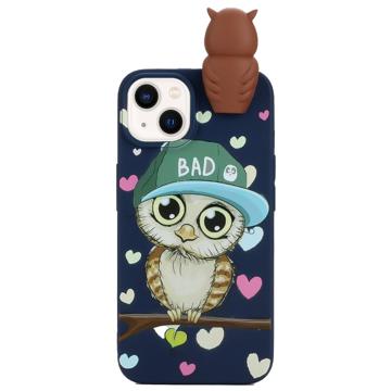 3D Figure-serie iPhone 14 TPU Hoesje - Saffier / Uil