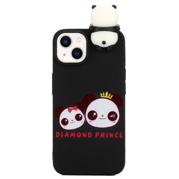 3D Figure-serie iPhone 14 TPU Hoesje - Twee Pandas