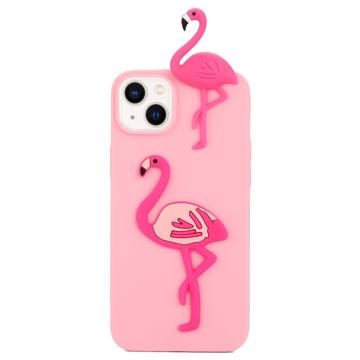 3D Cartoon iPhone 14 Plus TPU Hoesje - Flamingo