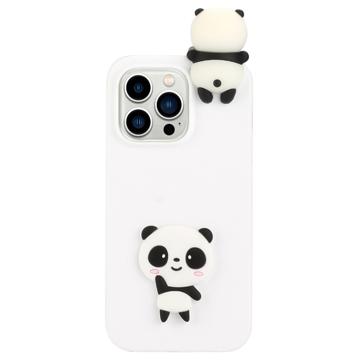 3D Cartoon iPhone 14 Pro Max TPU Hoesje - Witte Panda