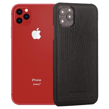 Pierre Cardin iPhone 11 Pro Max Leren Gecoate Case - Zwart