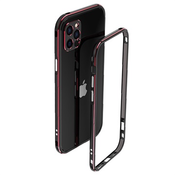 Polar Lights Style iPhone 12 Pro Max metalen bumper - zwart / rood
