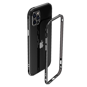 Polar Lights Style iPhone 12 Pro Max Metalen Bumper - Zwart / Zilver