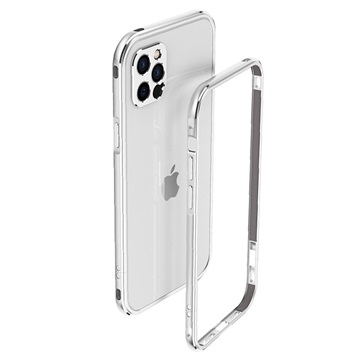 Polar Lights Style iPhone 12 Pro metalen bumper - zilver