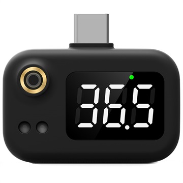 Draagbare mini USB-C intelligente thermometer - zwart
