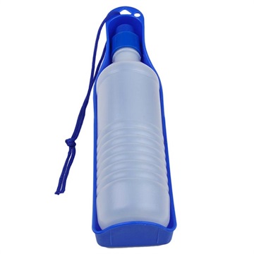 Draagbare Waterfles met Dispenser voor Huisdieren - 750ml - Blauw