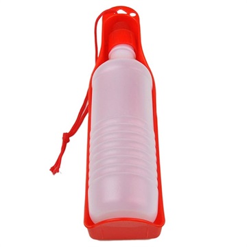 Draagbare Waterfles met Dispenser voor Huisdieren - 750ml - Rood