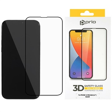 Prio 3D iPhone 13 Pro Max Glazen Screenprotector 9H Zwart