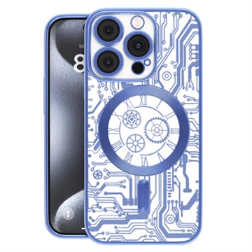 iPhone 16 Prio Elegant Mag Hoesje met Camera Lens Beschermer - Blauw