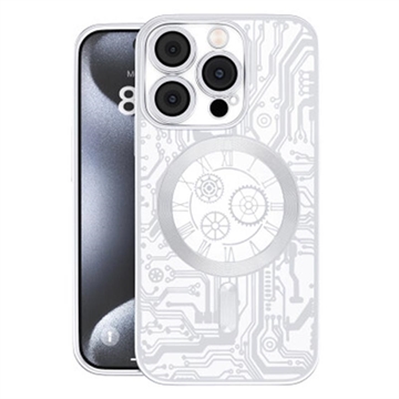 iPhone 16 Prio Elegant Mag Hoesje met Camera Lens Beschermer - Zilver