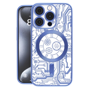 iPhone 16 Plus Prio Elegant Mag Hoesje met Beschermer voor Cameralens - Blauw