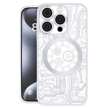 iPhone 16 Pro Prio Elegant Mag Hoesje w. Camera Lens Beschermer - Zilver