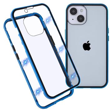 iPhone 14 Plus Magnetisch Hoesje met Gehard Glas - Blauw