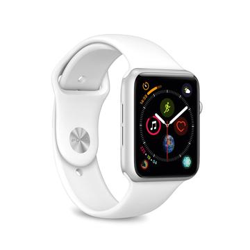 Apple Watch Series Ultra 2/Ultra/9/8/SE (2022)/7/SE/6/5/4/3/2/1 Puro Icon Siliconen Band - 49mm/45mm/44mm/42mm - Wit