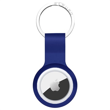 Puro Icon Apple AirTag Siliconen Hoesje met Sleutelhanger - Blauw