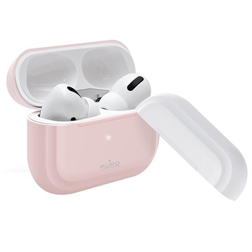 Puro Icon AirPods Pro siliconen hoesje - roze / wit