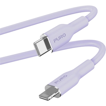 Puro Icon Zachte USB-C / Lightning kabel - 1,5m - Lavendel