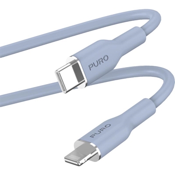 Puro Icon Zachte USB-C / Lightning kabel - 1,5m - Lichtblauw