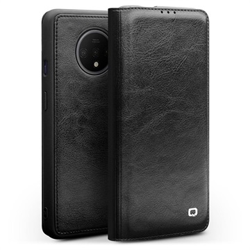 Qialino Classic OnePlus 7T Leren Flip Case - Zwart