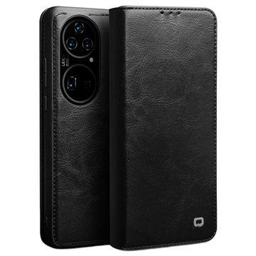 Qialino Classic Huawei P50 Wallet Leren Hoesje - Zwart