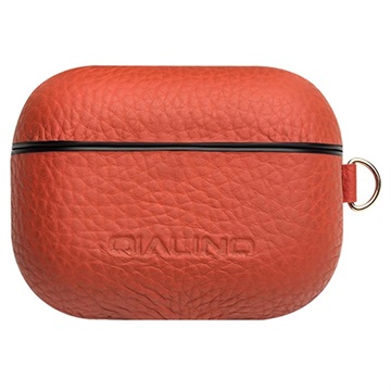 Qialino Premium AirPods Pro Leren Case - Oranje