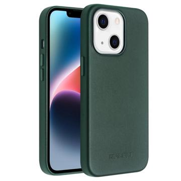 Qialino Premium Mag iPhone 14 Leren Hoesje - Groen