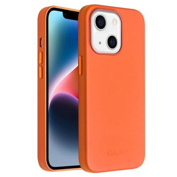 Qialino Premium Mag iPhone 14 Leren Hoesje - Oranje