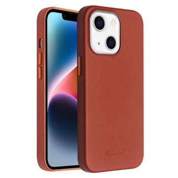 Qialino Premium Mag iPhone 14 Plus Leren Hoesje - Bruin