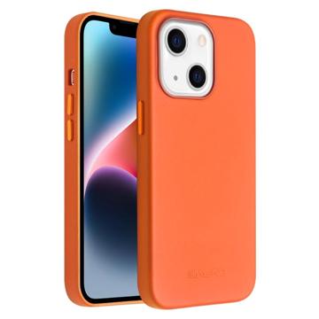 Qialino Premium Mag iPhone 14 Plus Leren Hoesje - Oranje